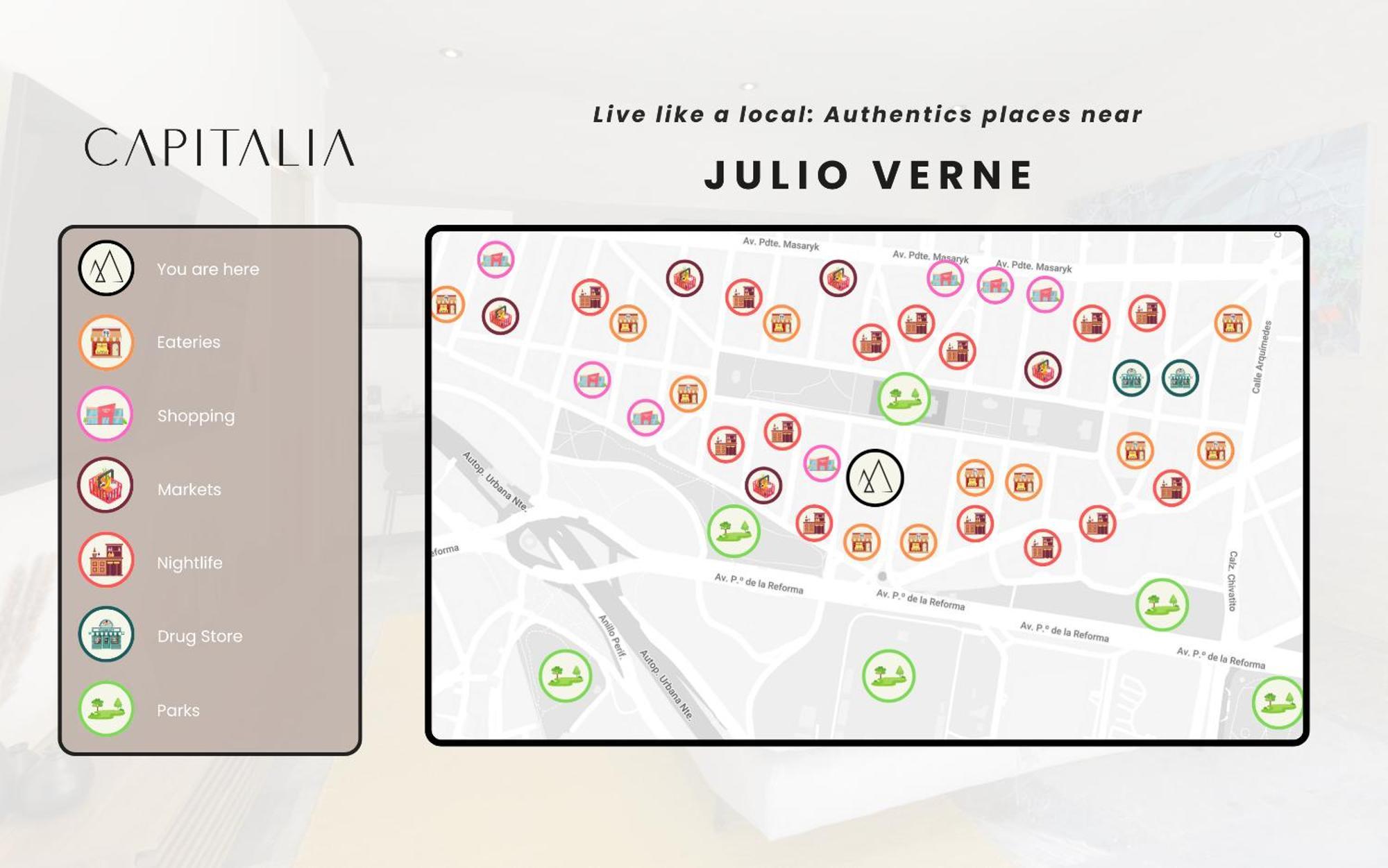 Capitalia - Apartments - Polanco - Julio Verne Mexico City Ngoại thất bức ảnh